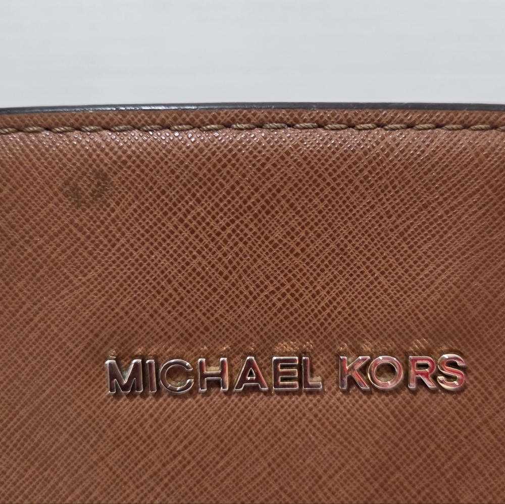 Michael Michael Kors Selma Large Leather Satchel Bag Luggage Brown AUTHENTC - Picture 11 of 17